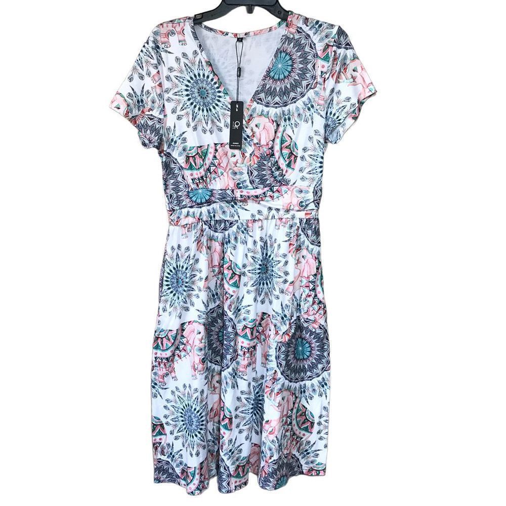 NWT bohemian elephant buttery soft stretch midi dress size M